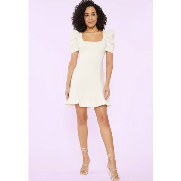 Likely Alia Scooped Neck Fit and Flare Puff Sleeve Mini Dress Size 8 - Picture 1 of 8